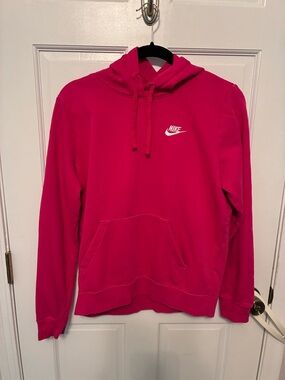 Nike hoodie and dark pink, size M.